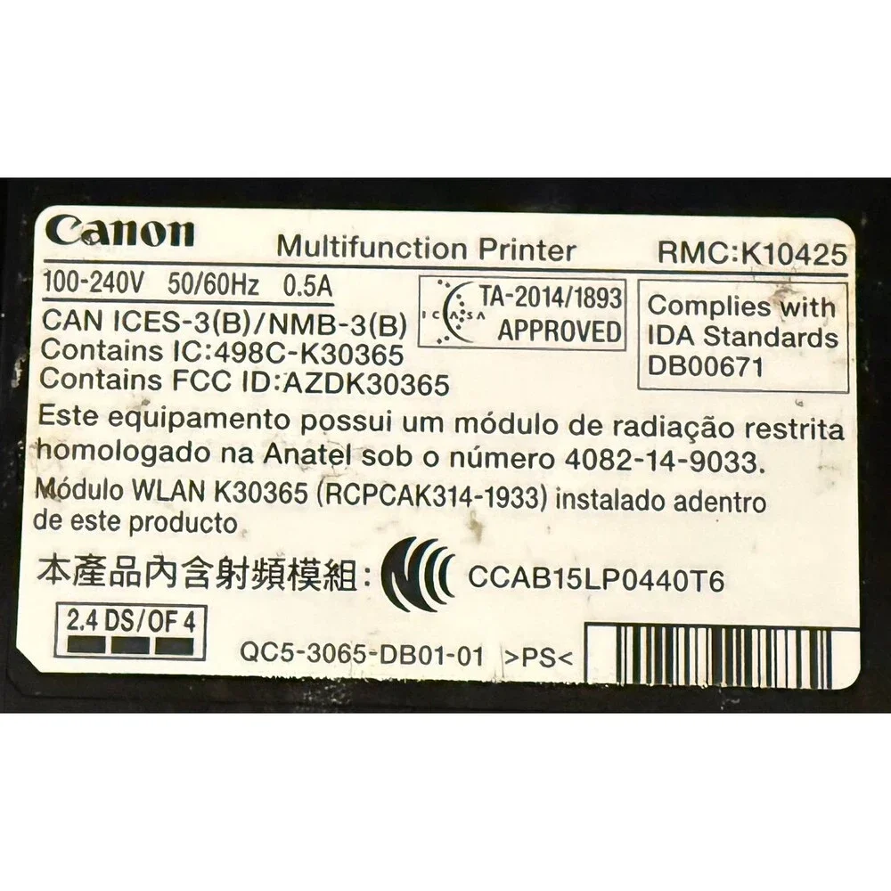 Canon printer type	inkjet